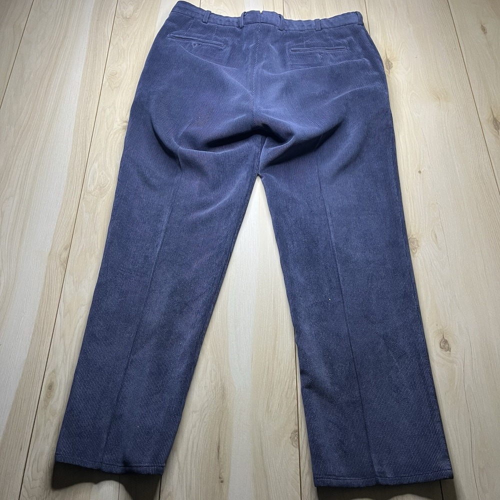 Peter Millar Mens Corduroy Nanoluxe Pants Flat Front Soft Blue Men's Size 36 - Picture 15 of 16